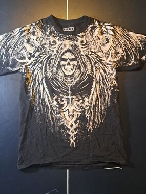 Affliction Black Short-Sleeve Skull & Wing Graphic Tee